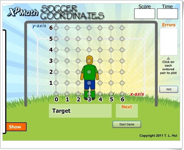 Juegos Educativos Online Gratis: Coordenadas de fútbol (Juego de  Matemáticas de Primaria)